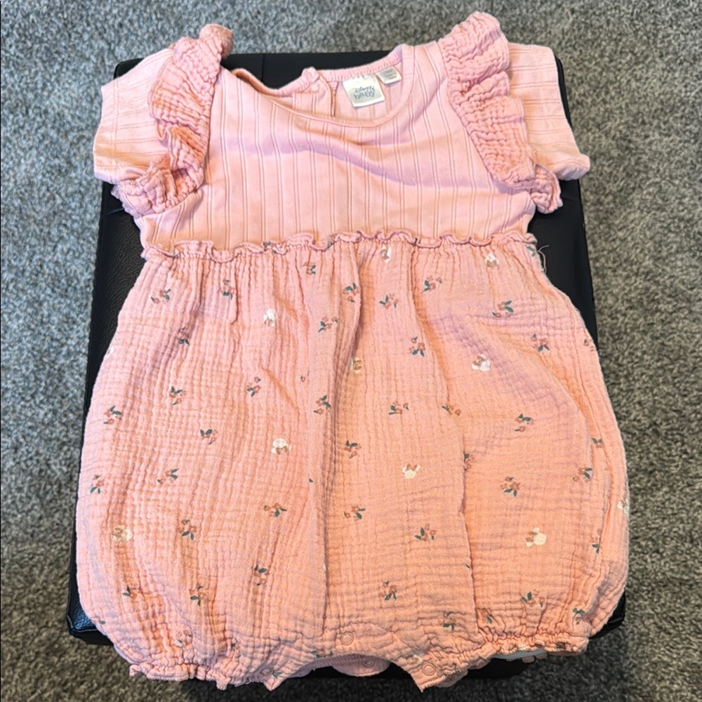 Disney Pink Bodysuit with Ruffled Sleeves and Bubble Bottom